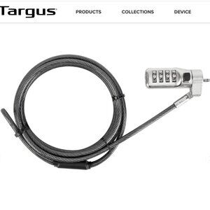 Targus DEFCON 3-in-1 Universal Serialized Combo Cable Lock NWT
